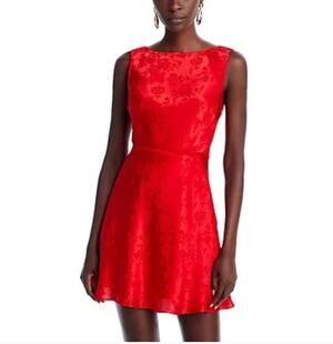 AQUA x Liat Baruch Silk Jacquard Mini Dress